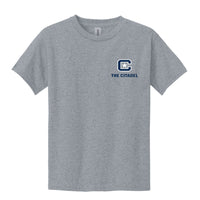 Load image into Gallery viewer, The Citadel, C Star, Youth Heavy Cotton™ 100% Cotton T-Shirt - Gray
