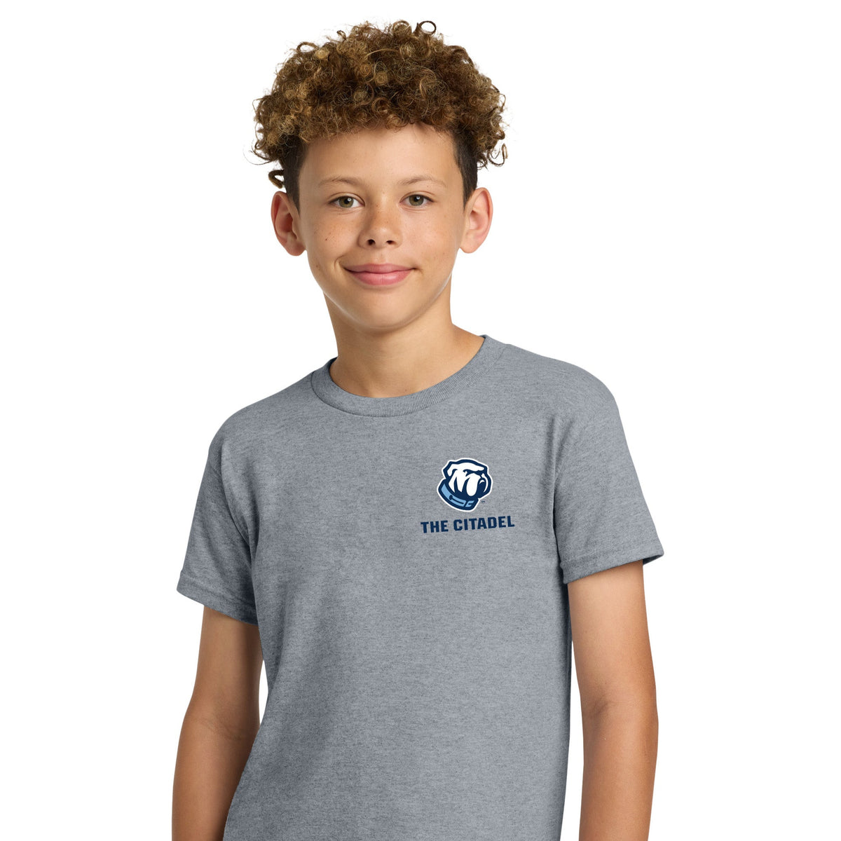 The Citadel Bulldog, Youth Heavy Cotton™ 100% Cotton T-Shirt - Gray