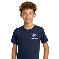Load image into Gallery viewer, The Citadel Bulldog, Youth Heavy Cotton™ 100% Cotton T-Shirt - Navy
