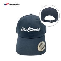 Load image into Gallery viewer, The Citadel, Script, Yupoong Adult Low-Profile Cotton Twill Dad Cap- Navy
