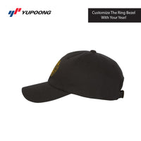 Load image into Gallery viewer, The Citadel, Customizable (Your Year) Embroidered Ring Bezel Design, Yupoong Adult Low-Profile Cotton Twill Dad Cap - Black
