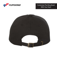 Load image into Gallery viewer, The Citadel, Customizable (Your Year) Embroidered Ring Bezel Design, Yupoong Adult Low-Profile Cotton Twill Dad Cap - Black
