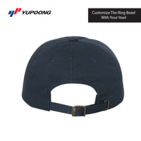 Load image into Gallery viewer, The Citadel, Customizable (Your Year) Embroidered Ring Bezel Design, Yupoong Adult Low-Profile Cotton Twill Dad Cap - Navy
