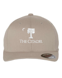 Load image into Gallery viewer, The Citadel, Palm Tree, Flexfit - Cotton Blend Cap Khaki
