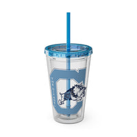 Load image into Gallery viewer, The Citadel, Vintage Jumping Bulldog, Sunsplash Tumbler with Straw, 16oz
