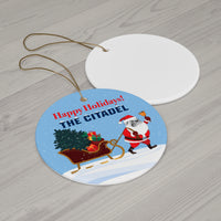 Load image into Gallery viewer, The Citadel, Happy Holidays!, Spike, Ceramic Ornament, Circle
