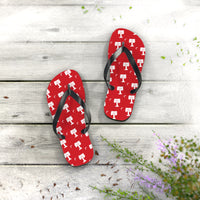 Load image into Gallery viewer, The Citadel, Big Red pattern, Flip Flops
