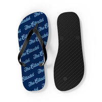 Load image into Gallery viewer, The Citadel, Script Patterned Flip Flops
