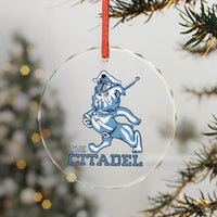 Load image into Gallery viewer, The Citadel, Marching Bulldog, Crystal Glass Ornament
