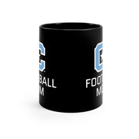 Load image into Gallery viewer, The Citadel, Block C logo, Football Mom, 11oz Black Coffee Mug
