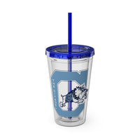 Load image into Gallery viewer, The Citadel, Vintage Jumping Bulldog, Sunsplash Tumbler with Straw, 16oz
