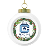 Load image into Gallery viewer, The Citadel, Club Sports, Fencing, 2023 Christmas Ball Ceramic Ornament
