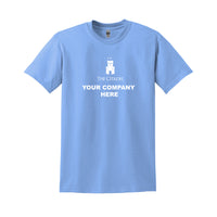 Load image into Gallery viewer, The Citadel, Barracks logo with Your Company,  DryBlend T-Shirt - Carolina Blue
