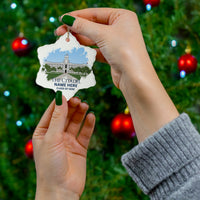 Load image into Gallery viewer, The Citadel, Customized Name and Year, Ceramic Ornament, Snowflake.
