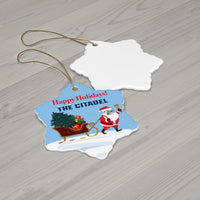 Load image into Gallery viewer, The Citadel, Santa Spike, Ceramic Ornament, Snowflake
