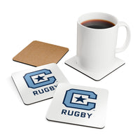 Load image into Gallery viewer, The Citadel, Club Sports - C Rugby, Corkwood Coaster Set of 4 - White

