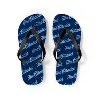 Load image into Gallery viewer, The Citadel, Script Patterned Flip Flops
