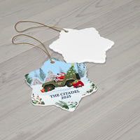 Load image into Gallery viewer, The Citadel, Christmas Jeep Spike, Snowflake Ceramic Ornament
