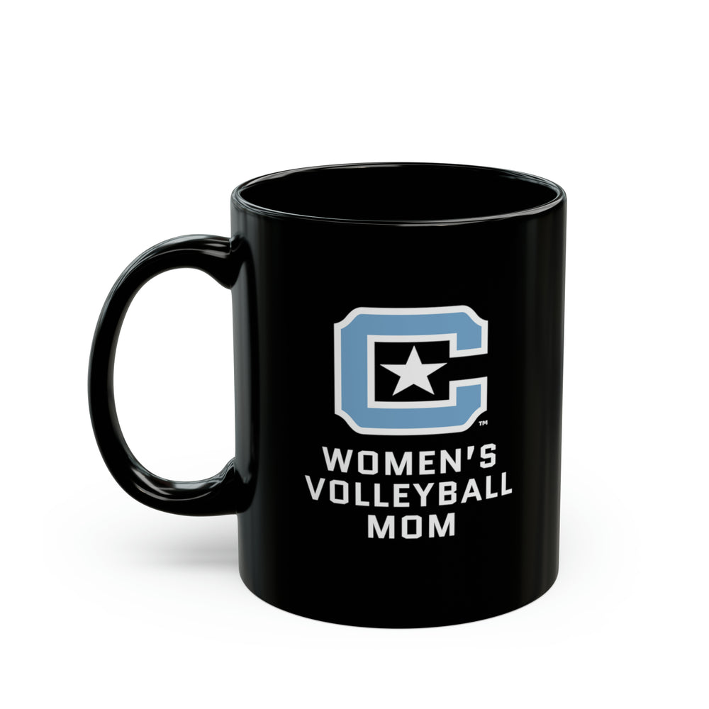 The Citadel Block C Logo, Sports Women's Volleyball Mom, Black Mug, 11oz