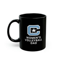 Load image into Gallery viewer, The Citadel Block C Logo, Sports Women&#39;s Volleyball Dad, Black Mug, 11oz
