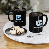 Load image into Gallery viewer, The Citadel, Block C Logo, Volleyball, Black Mug, 11oz
