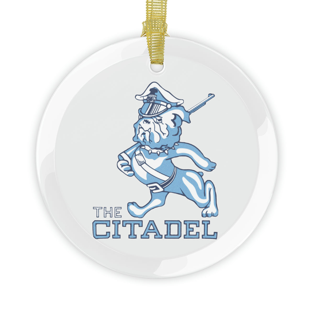 The Citadel Vintage Marching Bulldog, Glass Ornament