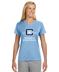 Load image into Gallery viewer, The Citadel C, Club Sports - Women&#39;s Basketball, A4 Ladies&#39; Cooling Performance T-Shirt - Carolina Blue
