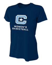 Load image into Gallery viewer, The Citadel C, Club Sports - Women&#39;s Basketball, A4 Ladies&#39; Cooling Performance T-Shirt - Navy
