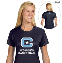Load image into Gallery viewer, The Citadel C, Club Sports - Women&#39;s Basketball, A4 Ladies&#39; Cooling Performance T-Shirt - Navy
