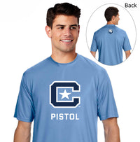 Load image into Gallery viewer, The Citadel, Club Sports - Pistol, A4 Men&#39;s Cooling Performance T-Shirt- Carolina Blue
