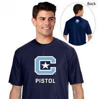 Load image into Gallery viewer, The Citadel, Club Sports - Pistol, A4 Men&#39;s Cooling Performance T-Shirt- Navy
