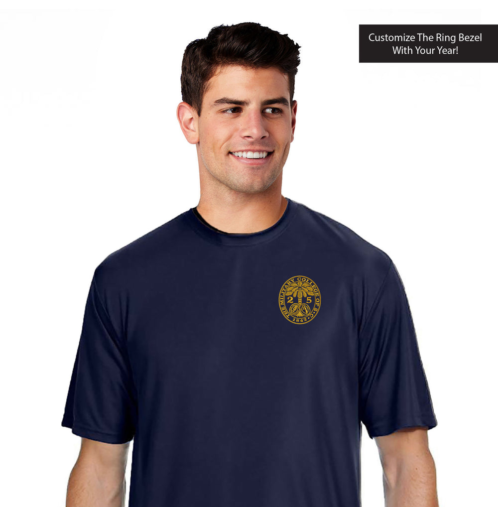 The Citadel, Customizable (Your Year) Ring Bezel Design, Performance T-Shirt- Navy