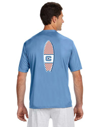 Load image into Gallery viewer, The Citadel, Spike Surfing,  A4 Men&#39;s Cooling Performance T-Shirt- Carolina Blue

