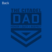 Load image into Gallery viewer, The Citadel Dad No 1 Performance T-Shirt- Royal - Back
