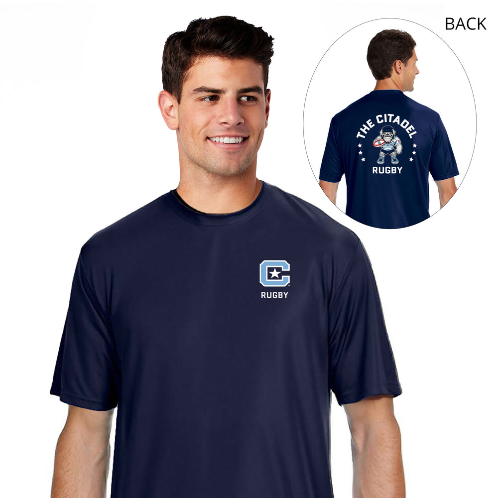 The Citadel, Club Sports - Rugby, CStar, Spike rugby,  Performance Short Sleeve T-Shirt- Navy