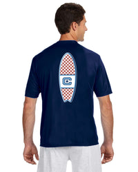 Load image into Gallery viewer, The Citadel, C Star, Club Sports - Surfing Team, A4 Men&#39;s Cooling Performance T-Shirt_ Navy
