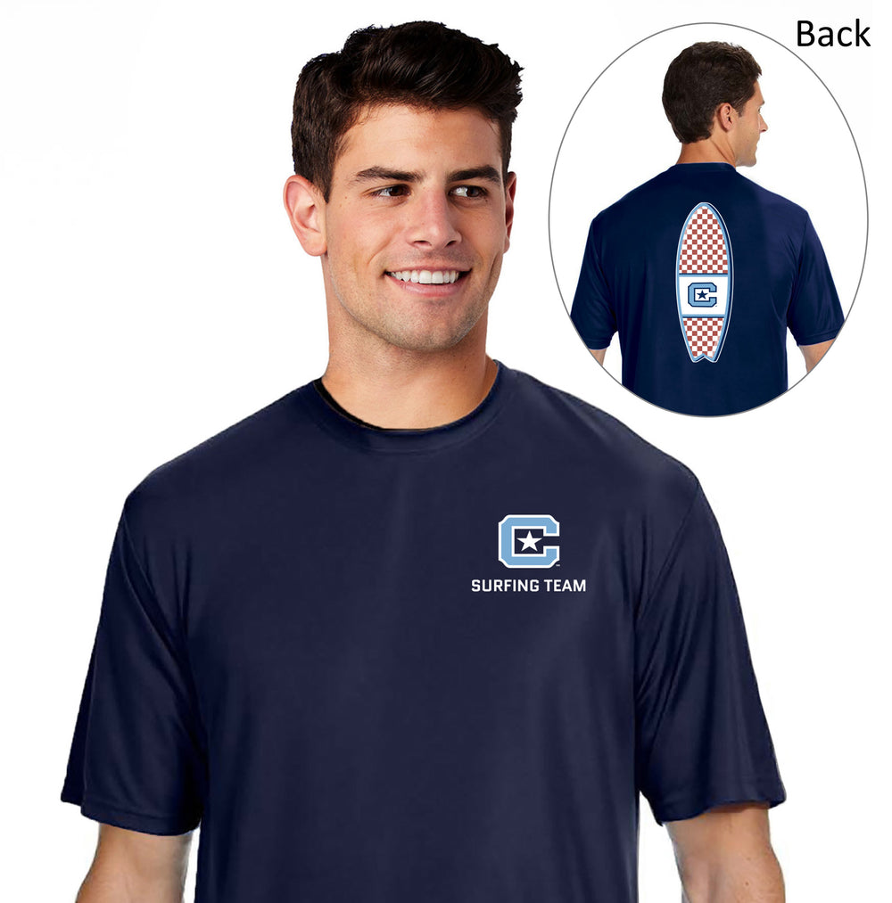 The Citadel, C Star, Club Sports - Surfing Team, A4 Men's Cooling Performance T-Shirt_ Navy