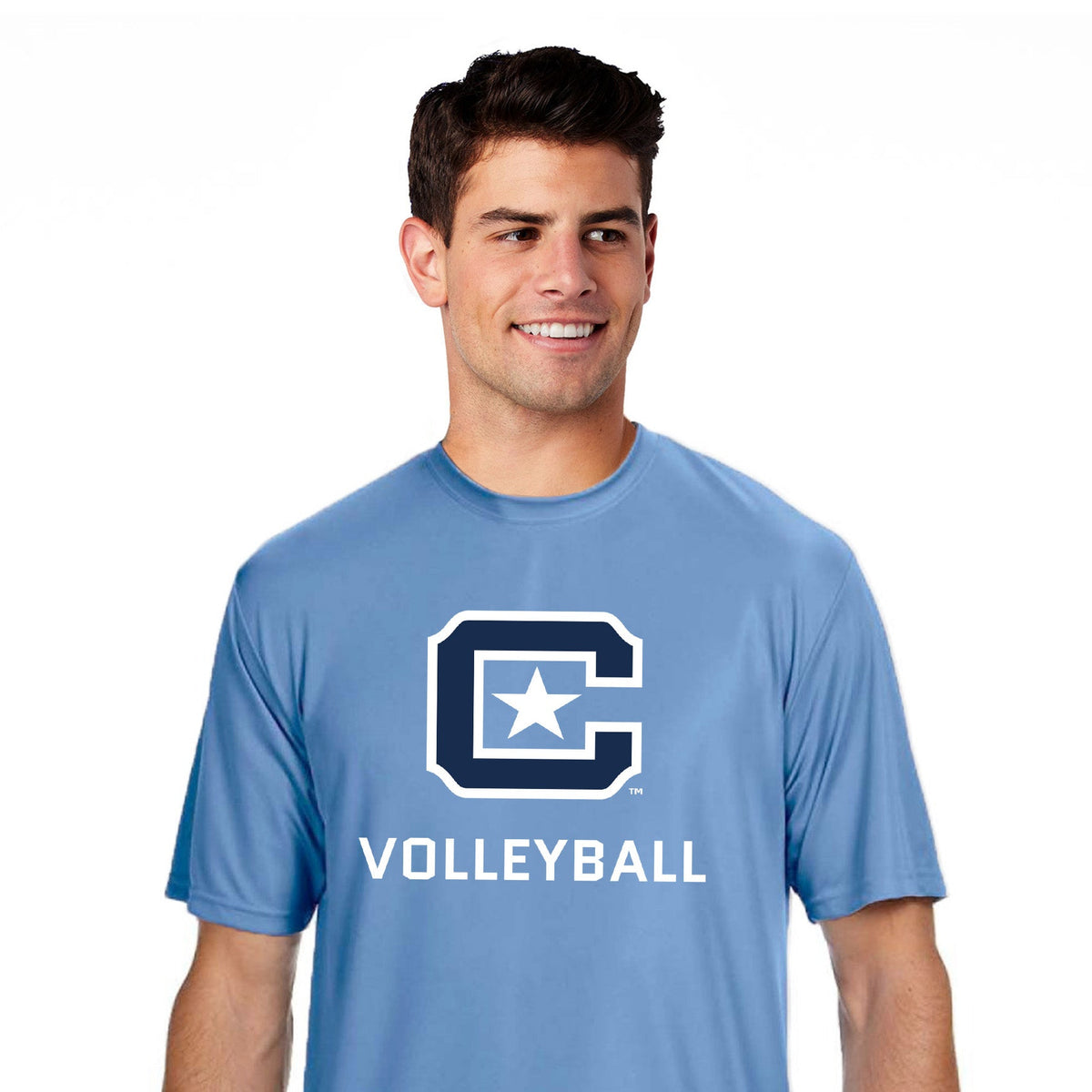 The Citadel Sports - Volleyball,  C Star, Performance T-Shirt - Carolina Blue