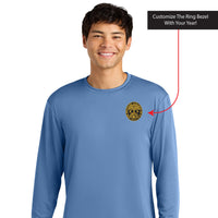 Load image into Gallery viewer, The Citadel, Customizable (Your Year) Ring Bezel Design,  Performance Long Sleeve T-Shirt- Carolina Blue
