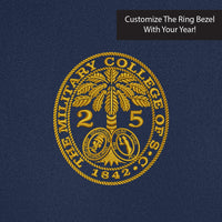 Load image into Gallery viewer, The Citadel, Customizable (Your Year) Ring Bezel Design,  Performance Long Sleeve T-Shirt- Navy
