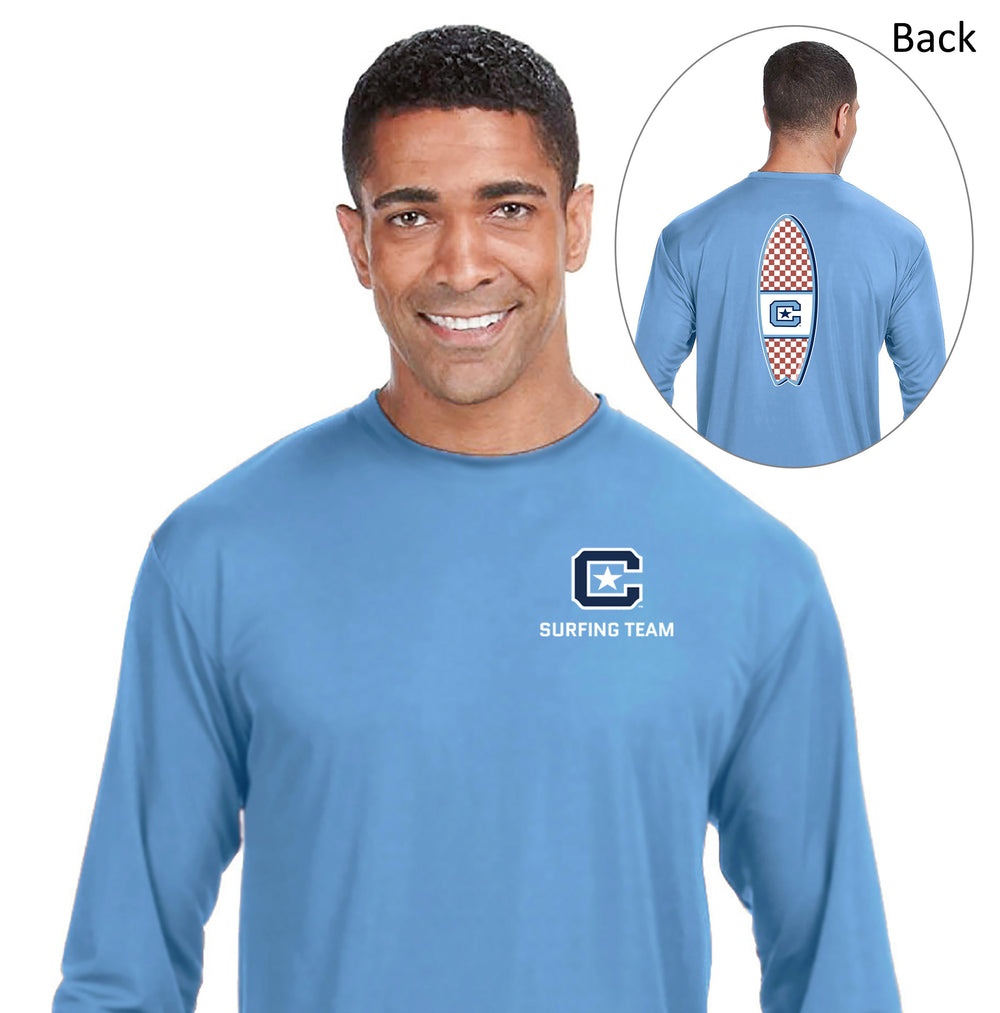 The Citadel, Club Sports - Surfing Team, A4 Cooling Performance Long Sleeve Tee Shirt- Carolina Blue