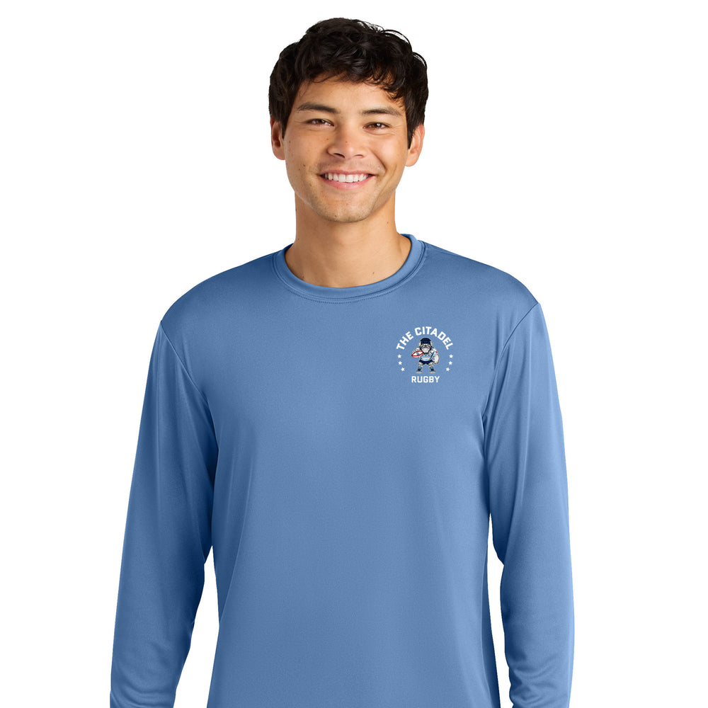 The Citadel, Club Sports - Rugby, Spike,  Performance Long Sleeve Tee Shirt - Carolina Blue