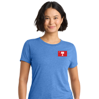 Load image into Gallery viewer, The Citadel, Big Red Palmetto Flag, Women’s Tri-Blend T-Shirt - Carolina Blue
