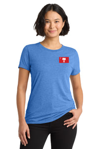 Load image into Gallery viewer, The Citadel, Big Red Palmetto Flag, Women’s Tri-Blend T-Shirt - Carolina Blue
