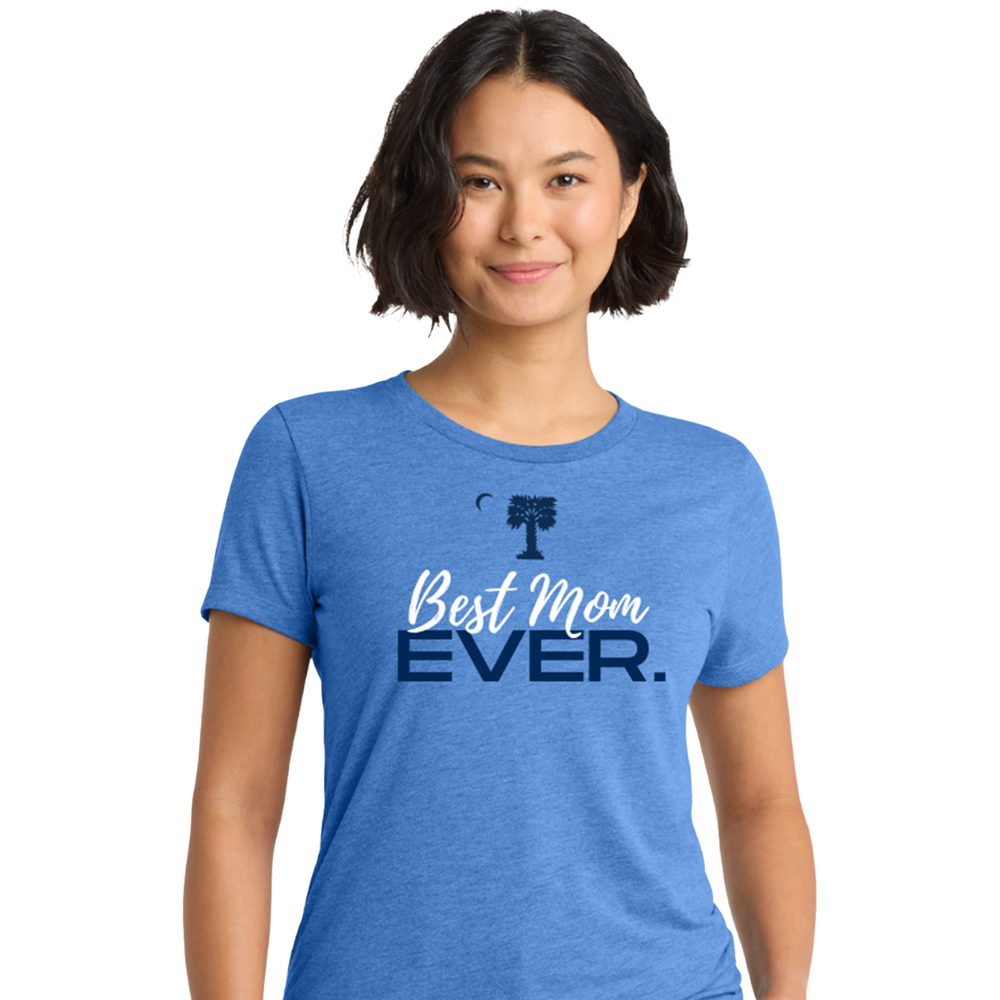 The Citadel, Big Red, Best Mom Ever, Women’s Tri-Blend T-Shirt - Carolina Blue