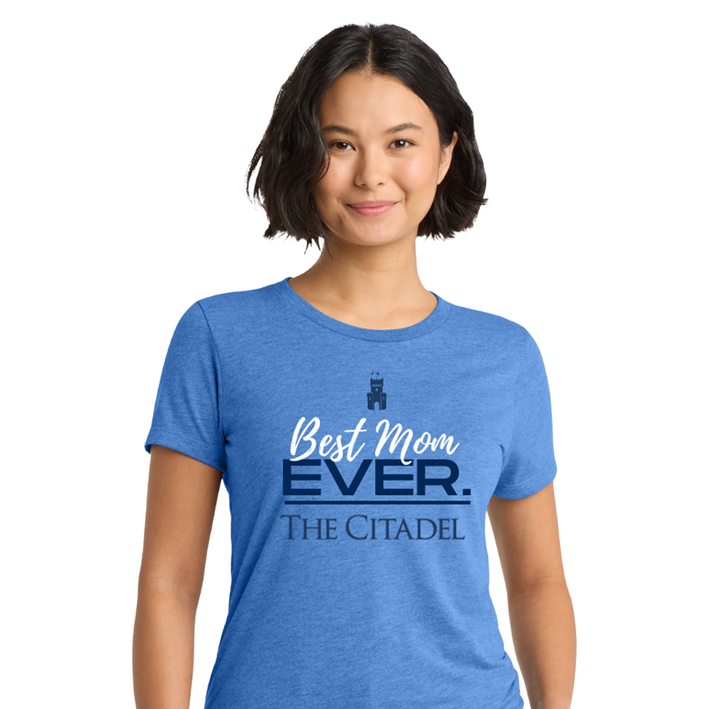The Citadel, Best Mom Ever, Barracks, Women’s Tri-Blend T-Shirt - Carolina Blue