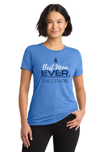 Load image into Gallery viewer, The Citadel, Best Mom Ever, Barracks, Women’s Tri-Blend T-Shirt - Carolina Blue
