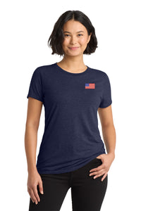 Load image into Gallery viewer, American Flag,  Women’s Tri-Blend T-shirt - Navy
