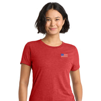 American Flag,  Women’s Tri-Blend T-shirt - red