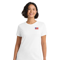 Load image into Gallery viewer, American Flag,  Women’s Tri-Blend T-shirt - White
